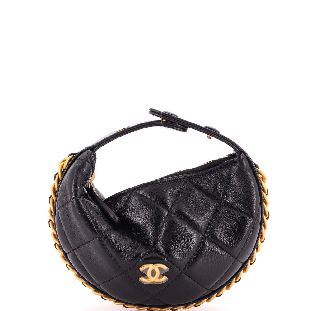 Chanel Extra Mini Chain Around Hobo Pouch Quilted Lambskin